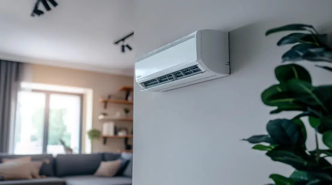 Mini-split installed in a home's living room